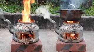 Wow..! Beautiful and Unique mini Rocket stove, Cement stove making at home