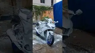wash my bike r15m..❤️ #odisha #rider #sportbike #yamaha #kcsrider #superbike #kcs #shorts