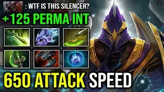 WTF 650 ATTACK SPEED Full Right Click Late Game 125 Perma INT Hit Like a Truck Silencer Dota 2