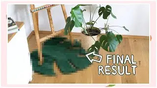 My first RUG | Monstera leaf TUFTING | FULL PROCESS ASMR