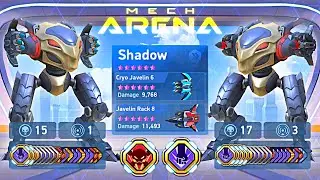 Shadow with Javelin Rack 8 - Cryo Javelin 6 - Mech Arena Robot Showdown