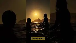 Surfers Waiting for the Perfect Wave at Sunset #SurfLife #SunsetVibes  #sportinvest