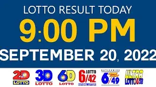 Lotto Results Today September 20 2022 9pm Ez2 Swertres 2D 3D 6D 6/42 6/49 6/58 PCSO