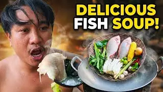 Outdoor Fish Cooking with Corn | Primitive Asian Style