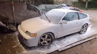 JUNKYARD RESCUED CRX 4: Pressure Washer vs 15 Year Old Dirt !