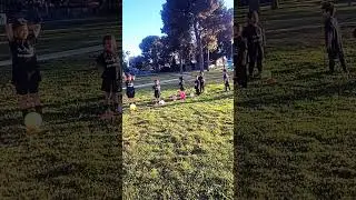 Soccer practice with Amara and Aleida