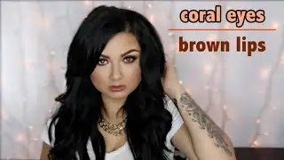coral eyes brown lips