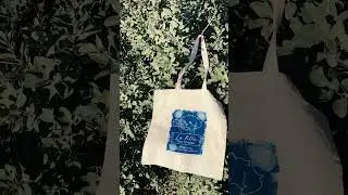 Cianotipia sobre bolsa de tela algodón #cianotipia #cyanotype #diycrafts #art #shorts  #diy