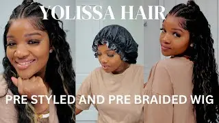 NOU TOUT BEZWEN YOUN LADAN | YOLISSA HAIR GLUELESS PRE-STYLED BRAIDED HIGHLIGHT FRONTAL WIG REVIEW
