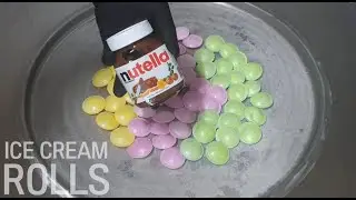 Nutella UFO Ice Cream Rolls Challenge  How to make Nutella Banana Ice Cream  FOOD ASMR Video