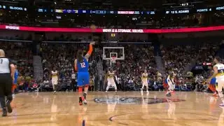 Steven Adams Casually Splashes One Handed Half Court Shot