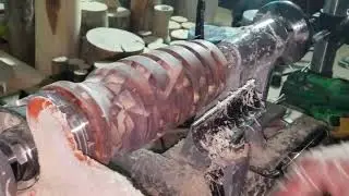 Turning a Large Blank on Lathe | Making Wood and Epoxy Vase | Timelapse Video | Elegant and Unique