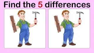 Look and Find The Differences No47 Carpenter | Spot the difference | Illustration game | Image