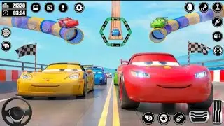 Car Lightning McQueen Mega Ramp Stunt Mode-Impossible Car Stunt Racing 3D Part 2 #5 Simulation Game