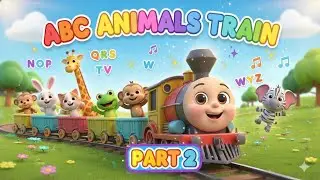 ABC Animal Train Phonics Song With Baby Friends | Alphabet Animals Song | ABC Animals Train Song