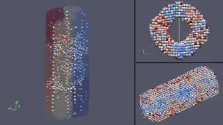 8e3 Atoms EAM Nanopillar painted by Centrosymmetry