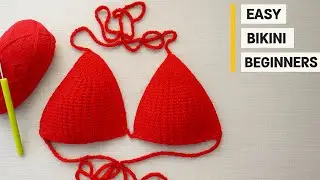 🧶How To Crochet Easy Bra Cup Top all sizes Beginners /Crochet Bikini  Bralette #untie