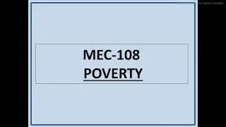 Concept of Poverty| MEC 108 | IGNOU | M.A. Economics | Important Topic