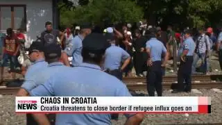 Chaos at Croatia border as police struggle to control influx of refugees   크로아티아