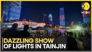 China: Tianjin Lights Up Ahead of SCO Summit | Light Show Along the Haihe River | WION