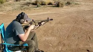 Alexander Arms .50 Beowulf firing a few rounds with canyon echo