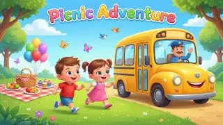 Fun 3D Kids Bus Picnic Adventure! Baby Boy & Girl Explore Picnic Fun 🌈🚌🍎