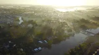 countryside early morning aerial drone (Free Footage, Royalty-Free, and Creative Commons).