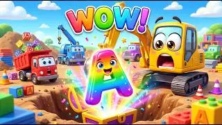 Big Construction Trucks ABC Song for Kids | ABC Song for Kids, Vehicle Song, Nursery Rhymes
