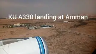 Kuwait Airways Airbus 330 landing at Amman's Queen Alia International Airport
