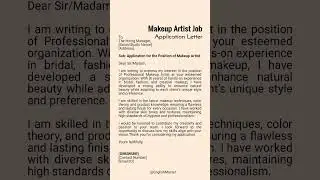 Makeup Artist Job Application Letter #shorts #makeup #makeupartist