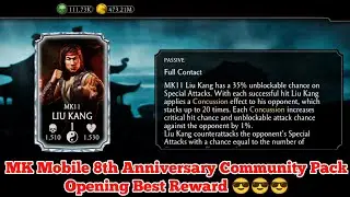 Mortal Kombat Mobile 8 Anniversary Community Pack Free Diamond MK11 Liu Kang