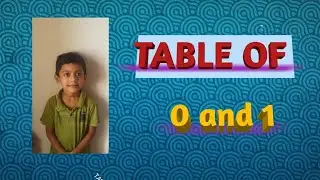 Table of 0 to 1 in English for Jr Kg to 1st standard  Kids / table of 0 /Table of 1