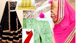 💖💖 Trendy saree lace design💖💖 designer lehenga lace design💖💖