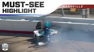 David Malukas Wrecks Hard After Contact | 2025 INDYCAR at Nashville