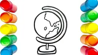 how to draw globe 🌍 Easy Drawing for Kids | Step-by-Step Earth Drawing Tutorial