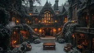 Victorian Bookshop Ambience in Snowflakes | Dark Academia Playlist | Velvet Nostalgia in the Winter