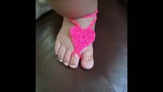 Pulsera de pie para bebe tejida a gancho/ Crochet Barefoot Baby Sandals
