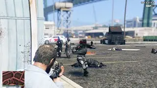 GTA V Elysian Island Merryweather Rampage + 10 Star Escape (RDE 4.1.3)