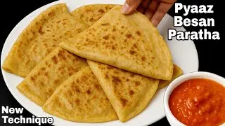 10 mins Pyaaz Besan Paratha | Easy Healthy Breakfast Recipes | Healthy Breakfast Ideas | nashta