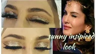 sunny leone  insipired makeup look/glittery eye makeup for begginers_hindi/urdu
