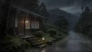 Quiet Nights Rain Sounds Over Countryside Roof for Deep Sleep and Calmness
