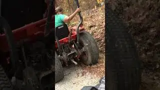 Is the UTV PULLING the Tractor or is the TRACTOR PULLING the UTV?? #tractor #stuck #utv #winching