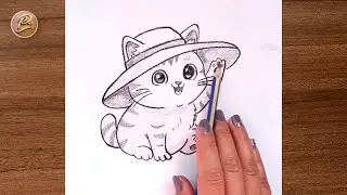 How to Draw a Cute Cat the Easy Way | Drawing Idea For Beginner's