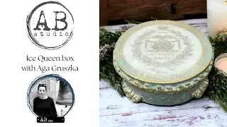 Ice Queen box with gilded rice paper DIY decoupage tutorial step by step