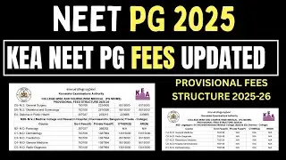 Karnataka COLLEGE-WISE AND COURSE-WISE MEDICAL (PG MD/MS)PROVISIONAL FEES STRUCTURE 2025-26 #neetpg