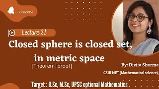 closed SPHERE is a closed SET|intersection of an arbitrary no. of closed set is closed|BSc3rdyr|L21