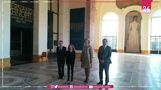 Belgium's Queen Mathilde visits Khnopff exhibit in Paris