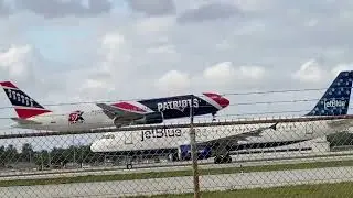 New England Patriots Plane Landing at FLL on 1/8/22 #newenglandpatriots #plane #nfl
