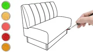 How to draw a sofa easy step by step | sofa drawing and coloring tutorials @Izamnaart1
