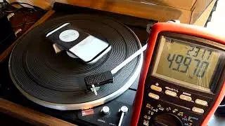 RPM turntable speed app (Samsung S8), strobe on dual cs721 and mains frequency with Brymen BM869S